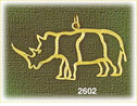 outlined rhinoceros charm