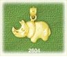 14K Gold Baby Rhino Charm