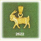 14K Gold 3D Buck Goat Charm