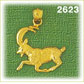 14K Gold Running Goat w/Long Horns Charm