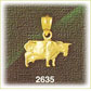 14K Gold Cow Charm