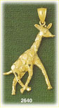14k gold walking giraffe charm