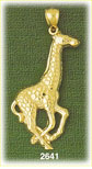 14k gold running giraffe charm