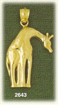 14k gold giraffe lowering neck charm