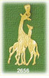 14K Gold Two Giraffes Charm