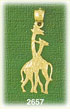 14k gold pair of giraffes charm