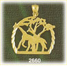 14k gold scenic giraffes charm