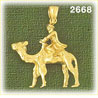 14k gold 3d camel with rider charm