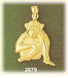 14k gold chimpanzee charm