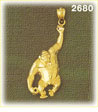 14k gold swinging ape charm