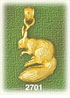14K Gold Bushy Tail Squirrel Charm