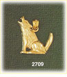 14K Gold Howling Fox Charm
