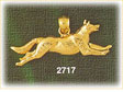 14K Gold Running Coyote Charm