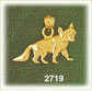 14K Gold Standing Coyote Charm