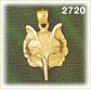 14K Gold Coyote Face Charm