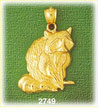 14k gold sitting raccoon charm