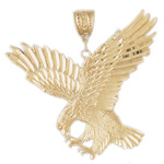 14K Gold Great Eagle Charm
