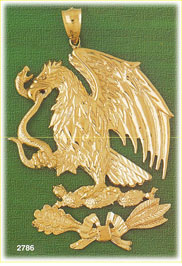 14K Gold Eagle w/Serpent Charm