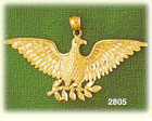 14K Gold Eagle w/Olive Branch Charm