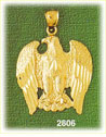 14K Gold Patriotic Eagle Charm