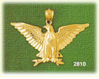14K Gold Eagle Clutching Olive Branch Charm