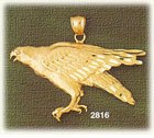 14K Gold Eagle Perched Charm