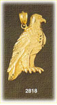 14K Gold Watching Eagle Charm