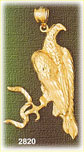 14K Gold Eagle Clutching Snake Charm