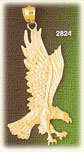 14K Gold Eagle Descending Charm