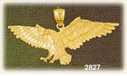14K Gold Swooping Eagle Charm