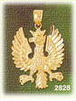 14K Gold Golden Eagle Crest Charm