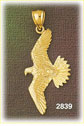14K Gold Eagle Gliding Charm