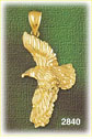 14K Gold Eagle Soaring Charm