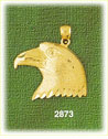 14K Gold Eagle Head Profile Charm