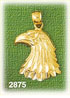 14K Gold Fierce Head Of Eagle Charm