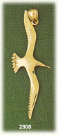 14K Gold Soaring Bird Charm