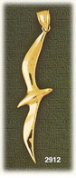 14K Gold Polished Soaring Bird Charm