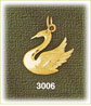 polished swan bird charm