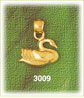 14k polished gold swan bird charm