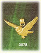 14K Gold Flying Owl Bird Charm