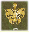 14k gold ornate butterfly charm