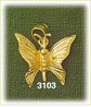 14k polished gold butterfly charm