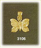 14k gold fluttering butterfly charm