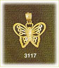 14k gold butterfly charm