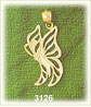 14K Gold Flying Butterfly Charm