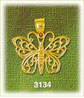 14K Gold Filigree Butterfly Charm