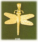 14K Gold Dragonfly Charm