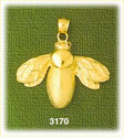 14K Gold Beetle Insect Charm
