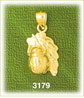 14K Gold Ladybug On Leaf Charm