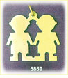14K Gold Engraveable Twin Boys Plate Charm